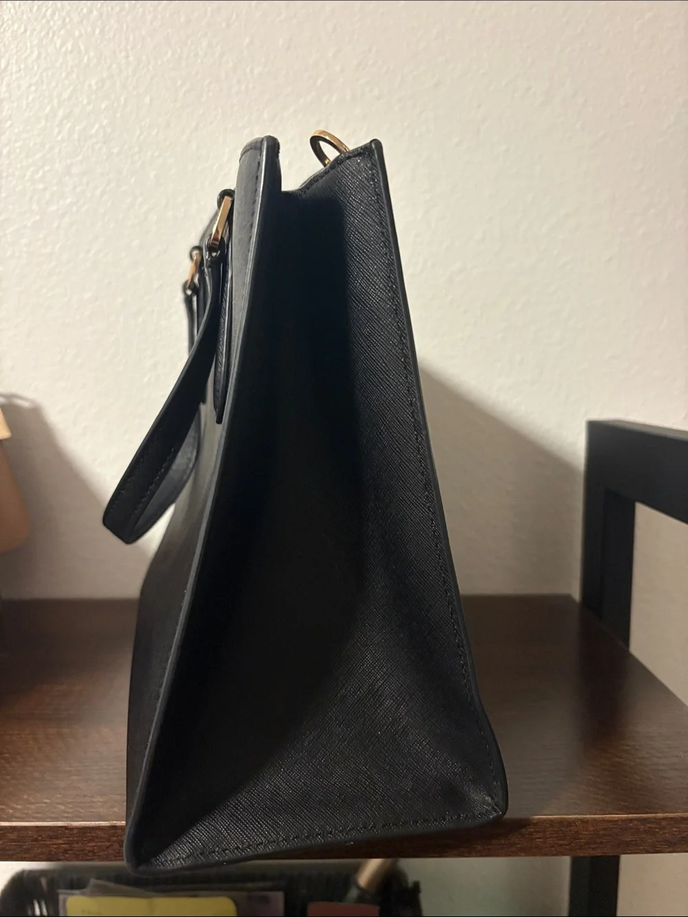 Tory Burch Emerson Black Tote Bag With Long Strap